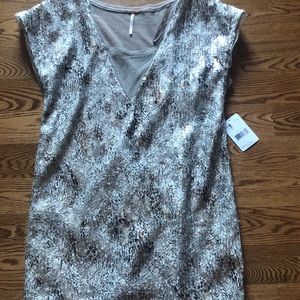 Free People metallic sequin mini dress -NWT